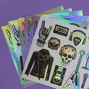 custom metallic sticker sheets